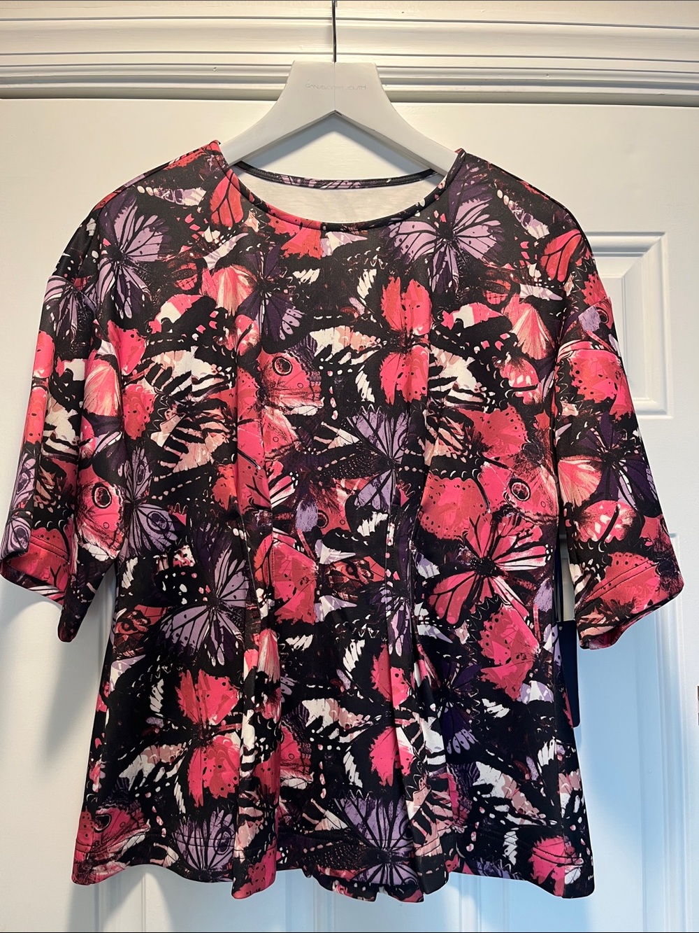 RACHEL Rachel Roy Pink & Purple Butterfly Short Sleeve Tee